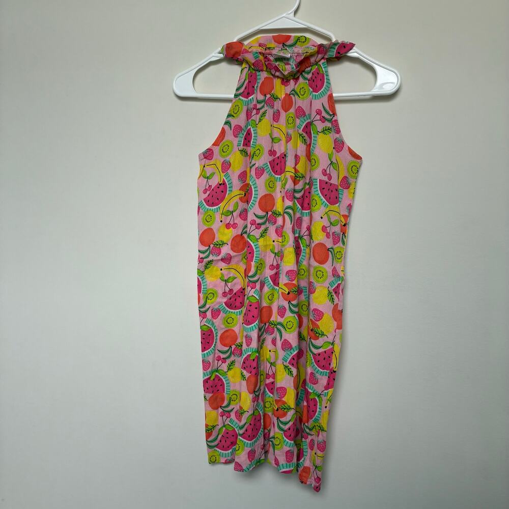 Gymboree Fruit Print Halter Dress Girls Size 12 Summer Bright